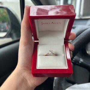 [FS][USA][RING] Lab Diamond 1.14ct VVS 2 Emerald Rose Gold Ring